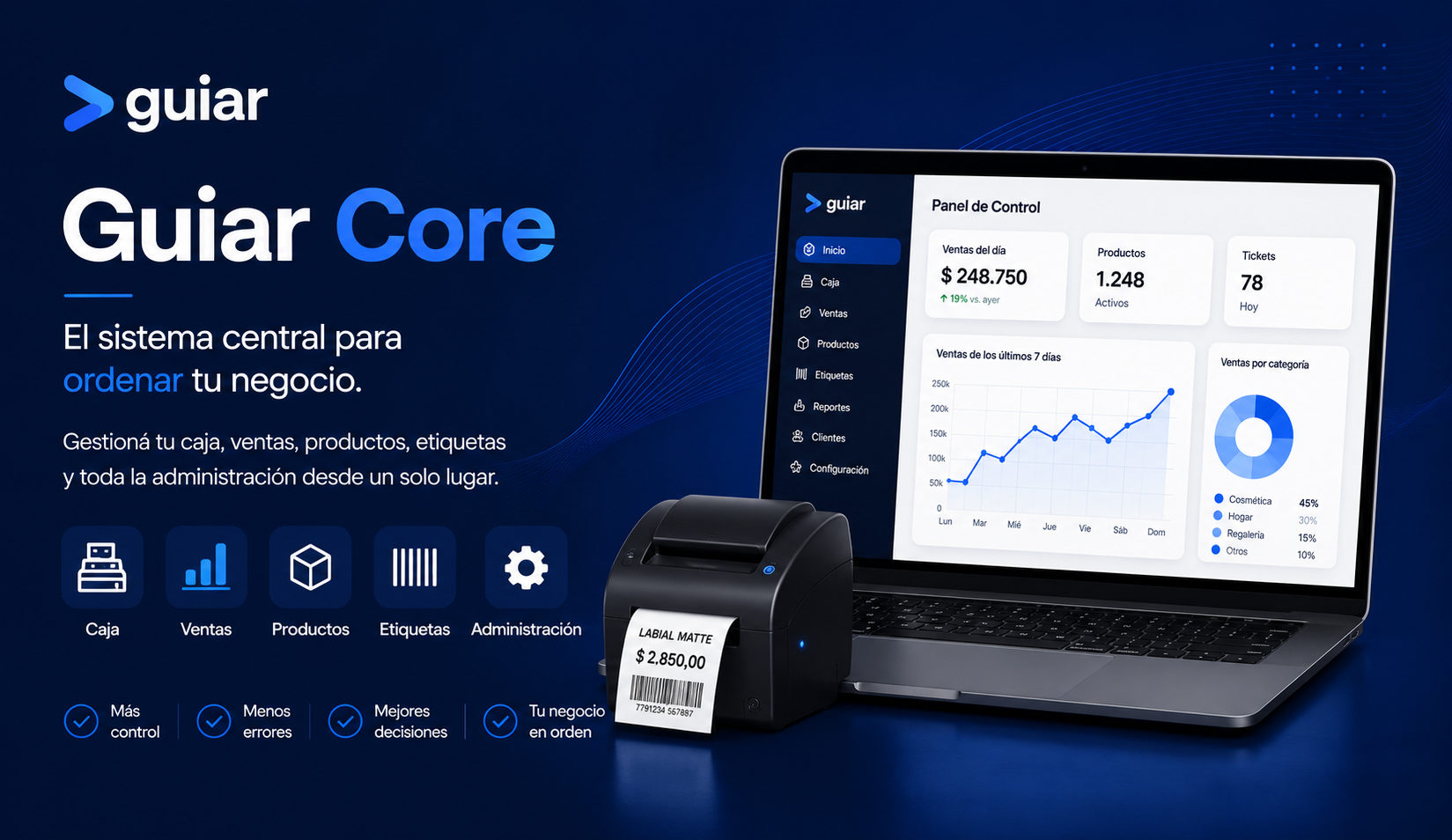 Guiar Core, sistema central para ordenar tu negocio.