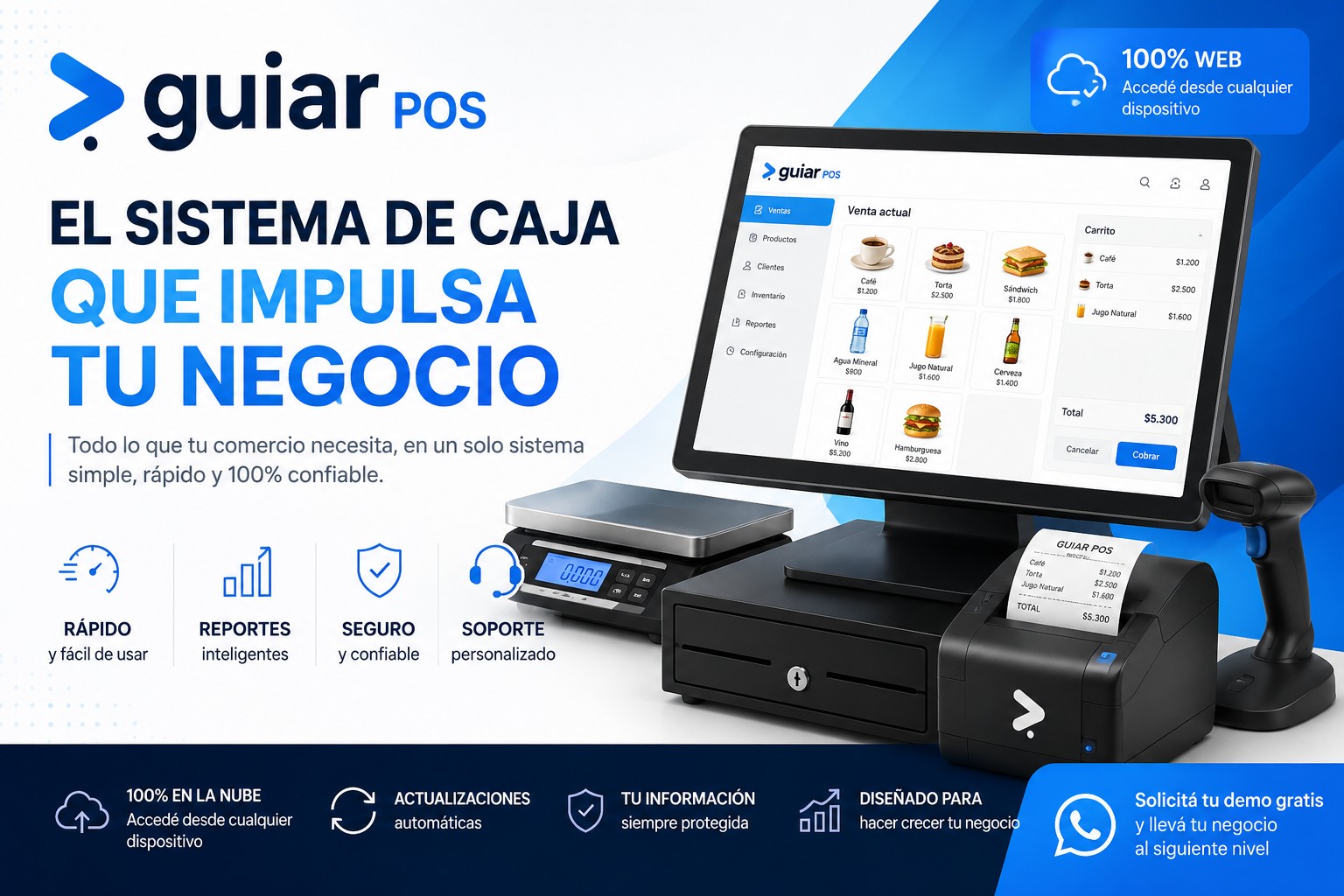 GUIAR POS, sistema de caja y gestión para comercios.